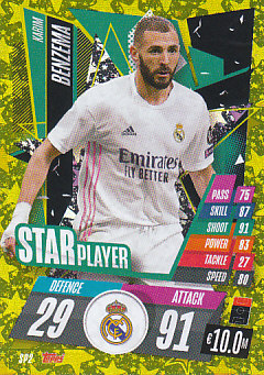 Karim Benzema Real Madrid 2020/21 Topps Match Attax CL Star Players #SP02